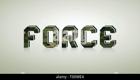 Camouflage Charakter, detaillierte vector Fonts Stock Vektor