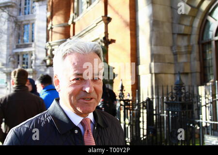 Sir Alan Duncan Staatsminister im Auswärtigen Amt und der konservative Abgeordnete für Rutland und Melton dargestellt in Westminster am 11. März 2019. Britische MPS. Großbritannien Politik. Konservative Abgeordnete. Tories. Tory. Konservative Union. Die Minister. Stockfoto