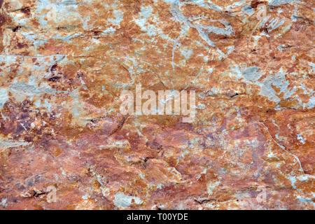 Orange und Blau rostige Oberfläche für Hintergrundbild Stockfoto