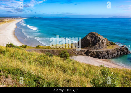 Einen malerischen Blick auf die Bucht von Arai Punkt Northland Beach Neuseeland Stockfoto