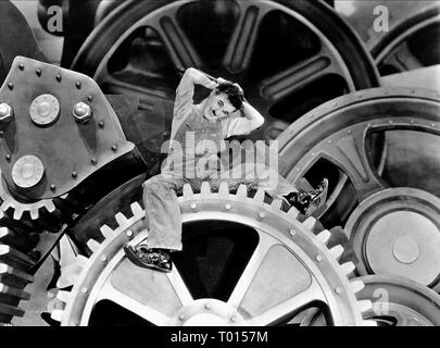 CHARLES CHAPLIN, MODERNE ZEITEN, 1936 Stockfoto