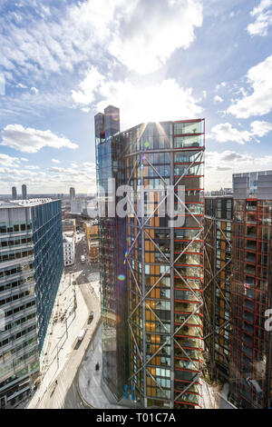 Bankside Neo Apartments von der Tate Modern anzeigen Galerie gesehen. London. Insassen dieser neuen high end Apartments Objekt an die Öffentlichkeit. Stockfoto