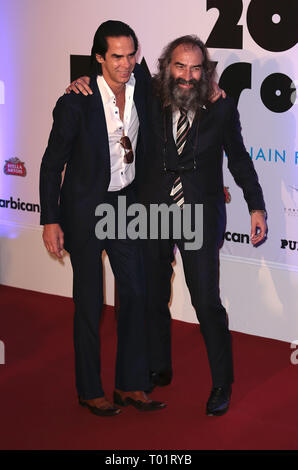 Sep 17, 2014 - London, England, Großbritannien - 20 000 Tage auf der Erde Gala Screening, das Barbican Centre, London Foto zeigt: Nick Cave und Warren Ellis Stockfoto