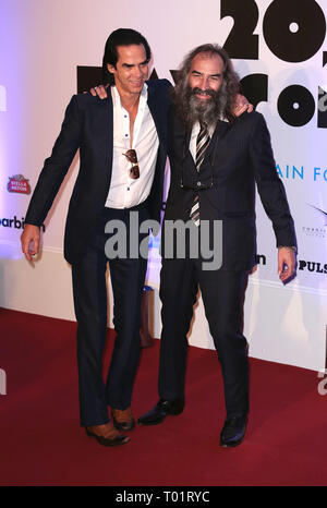 Sep 17, 2014 - London, England, Großbritannien - 20 000 Tage auf der Erde Gala Screening, das Barbican Centre, London Foto zeigt: Nick Cave und Warren Ellis Stockfoto