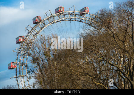 Riesenrad im Prater, Wien, Österreich. Stockfoto