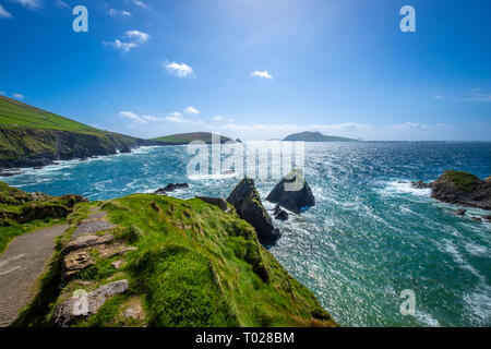 In Dunquin Pier auf der Halbinsel Dingle, Co Kerry, Irland Stockfoto