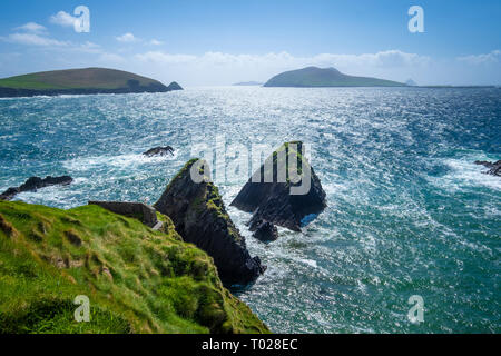 In Dunquin Pier auf der Halbinsel Dingle, Co Kerry, Irland Stockfoto