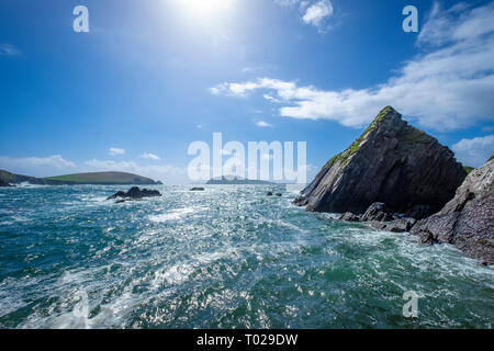 In Dunquin Pier auf der Halbinsel Dingle, Co Kerry, Irland Stockfoto