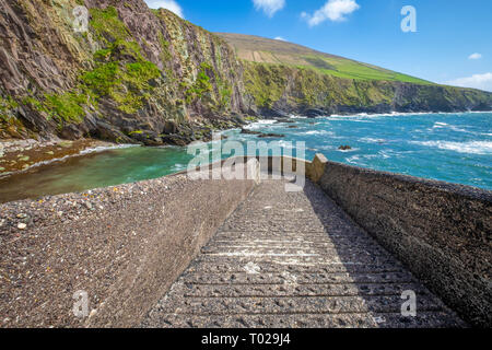 In Dunquin Pier auf der Halbinsel Dingle, Co Kerry, Irland Stockfoto