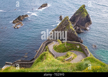 In Dunquin Pier auf der Halbinsel Dingle, Co Kerry, Irland Stockfoto