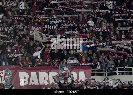 Turin, Italien. 16.03.2019, Stadio Olimpico di Torino, Turin, Italien; Serie A Fußball, Torino gegen Bologna; die Anhänger der Torino hinter ihrem Team Gutschrift erhalten: Aktion Plus Sport Bilder/Alamy leben Nachrichten Stockfoto