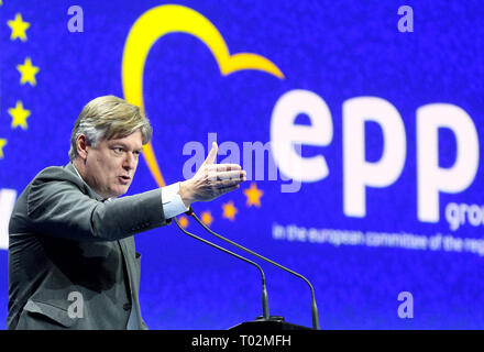 Bukarest, Rumänien - 16. März 2019: Antonio Lopez-Isturiz White, der Generalsekretär der Europäischen Volkspartei, spricht an der EVP-Gipfel in Bukarest statt. Credit: Lcv/Alamy leben Nachrichten Stockfoto