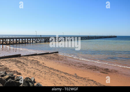 Ardrossan South Australia, 17. März 2019. Die Menschen entlang der Anlegestelle in der Stadt Haiger auf Gulf Saint Vincent befindet sich in der schönen Morgensonne Credit gebadet: Amer ghazzal/Alamy leben Nachrichten Stockfoto