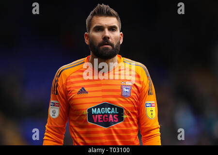 Suffolk, Großbritannien. 16. März 2019. Bartosz Bialkowski von Ipswich Town - Ipswich Town v Nottingham Forest, Sky Bet Meisterschaft, Portman Road, Ipswich - 16. März 2019 Editorial nur verwenden - DataCo Einschränkungen gelten Credit: Spieltag Bilder begrenzt/Alamy leben Nachrichten Stockfoto