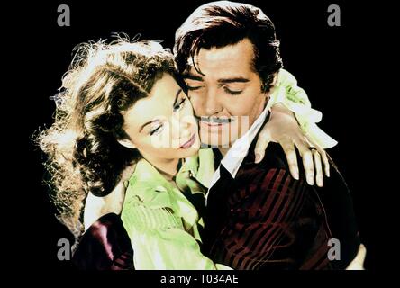 VIVIEN LEIGH, Clark Gable, gegangen mit dem Wind, 1939 Stockfoto