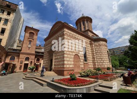 Bukarest, Rumänien - 13. Mai 2018: die Kirche des Heiligen Antonius - alten fürstlichen Hof gebaut von Mircea Ciobanul im Jahr 1559 die älteste in Bukarest. Aber es ist bel Stockfoto