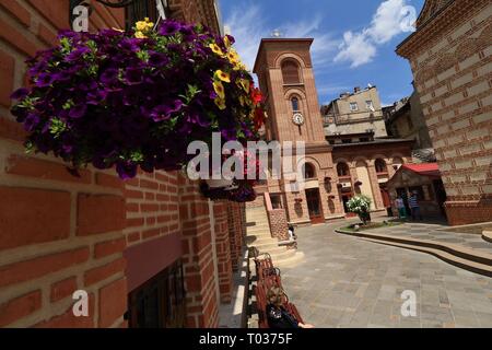 Bukarest, Rumänien - 13. Mai 2018: die Kirche des Heiligen Antonius - alten fürstlichen Hof gebaut von Mircea Ciobanul im Jahr 1559 die älteste in Bukarest. Aber es ist bel Stockfoto