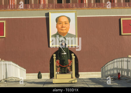 Wachen am Platz des Himmlischen Friedens in Peking, China Stockfoto