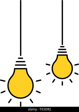 Zwei hängenden Lampen eingeschaltet. Vector Illustration isoliert Stock Vektor