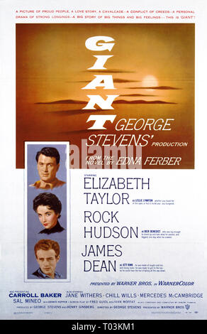 ELIZABETH TAYLOR, Rock Hudson, James Dean POSTER, Riese, 1956 Stockfoto