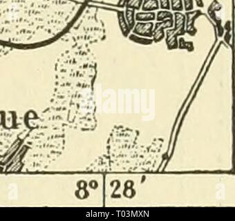 Die Erde und ihre Bewohner. . Earthitsinhabita 386 recl Jahr: 1883 8° 2 l'E. ofGr. 1 Mil im Jahre 1692, befindet sich in einem Hügel oberhalb der Stadt. Der schattige Spaziergänge whicb sie umgeben, und die herrliche Aussicht von der Terrasse aus zu genießen, nicht wenig zu den Sehenswürdigkeiten von Heidelberg. Die Umgebung der Stadt im Überfluss in herrliche Wanderungen, die Konigsstuhl im Süden, die Heiligenberg im Norden, die Dörfer der Neckar-geniiind (2,103 Einwohner) und Neckarsteinach, in die gewundenen Tal des Neckars, und die Gärten von Schwetzingen (4,277 Einwohner), in der Ebene, Umformen und viele Zentren der anziehen Stockfoto