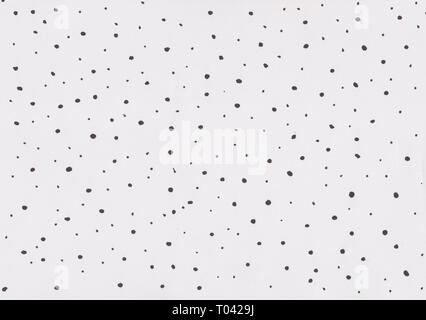 Die schwarzen Punkte auf dem Papier Textur oder Hintergrund Stockfoto