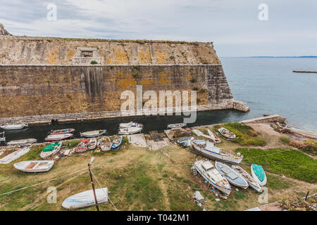 Stadtmauern der Venezianischen alte Festung von Korfu, Korfu, Griechenland. Interessanten touristischen und historischen Ort Stockfoto
