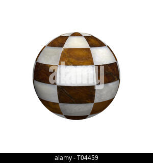 Globe-förmige Marmor Schachbrett. Konzeptionelle Bild. Stockfoto