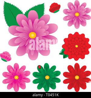 Großen bunten Gerbera Blumen, Vector Illustration, Gerbers Stock Vektor