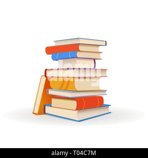Stapel von bunten Bücher isoliert auf weißem Stock Vektor