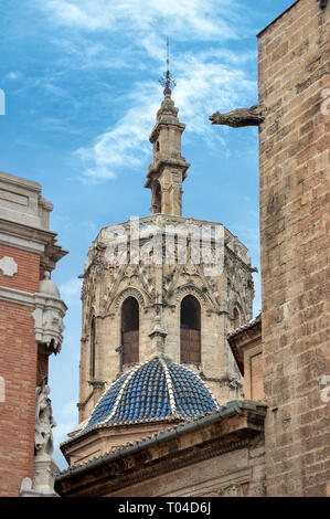 Miguelete Turm, St. Mary's Cathedral oder die Kathedrale von Valencia, Valencia, Spanien. Stockfoto