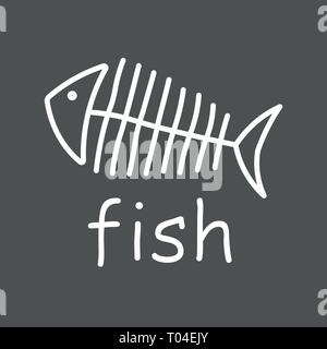Line fisch Symbol. Line Design. Vector Illustration. EPS 10. Stock Vektor