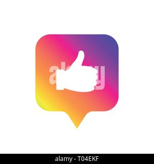 Social Media modern, wie Zeichen, gradient Farbe. Wie button, Icon, Symbol, Ui, App, Web. Vector Illustration. EPS 10. Stock Vektor