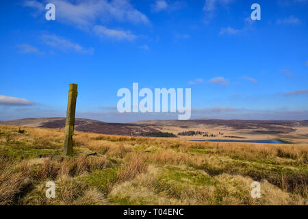 Die Ernten Kreuz Monolith, heptonstall Moor, südlichen Pennines, Calderdale, West Yorkshire Stockfoto