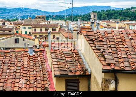 Florenz, Toskana, Italien der Palazzo Vecchio gesehen Stockfoto