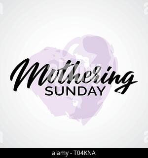 Das Bemuttern Sonntag text-Vektor Grußkarte. Typografie, Kalligrafie, Schriftzug. Hand-schriftlich auf Aquarell Herzen. Vektor für Banner, Flyer. Stock Vektor