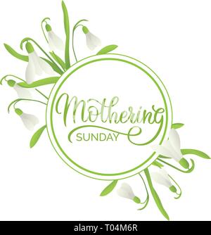 Das Bemuttern Sonntag Text - Typografie, Schrift, Kalligraphie, bunte Vektor Illustration für Grußkarten, Poster, Banner, Flyer, Print, Web. Gr Stock Vektor