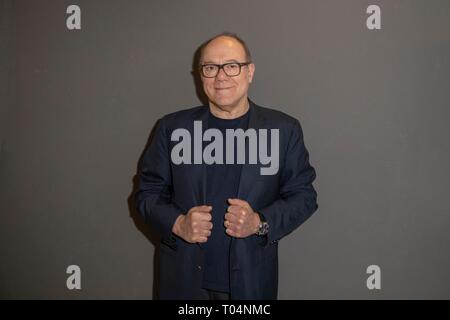 Carlo Verdone Bild während der fotoauftrag der Film La gabbianella e il gatto im Kino Lux-Roma Stockfoto