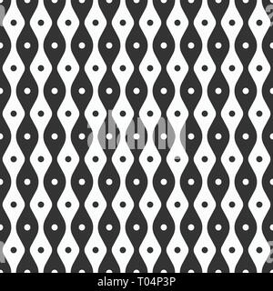 Zusammenfassung nahtlose Muster der glatten Linien und Punkten. Stilvolle Stoff drucken. Regelmäßig wiederholte geometrische Verzierung. Flache Bauform. Vector Hintergrund. Stock Vektor