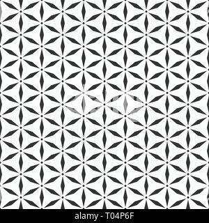 Zusammenfassung nahtlose Muster. Moderne, elegante Textur. Wiederholen von geometrischen Formen. Stilisierten Blumenmuster. Einfarbige geometrische Struktur. Vektor. Stock Vektor