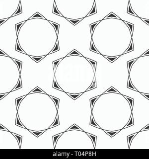 Zusammenfassung nahtlose Muster der Sechszackige Sterne aus dreieckigen Formen. Fashion Design. Vector Hintergrund. Stock Vektor