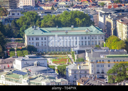 Panoramablick über die Stadt Salzburg, Österreich Stockfoto