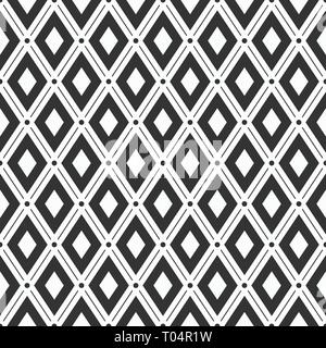 Abstrakte geometrische nahtlose Muster. Regelmäßig Rauten mit Punkten wiederholt. Minimalistischer Grafik drucken. Vector Hintergrund. Stock Vektor