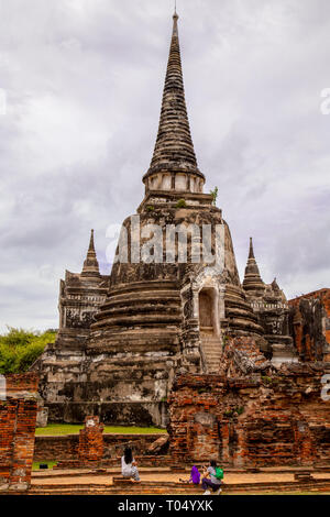 Wat Phra Sri Sanphet, alte buddhistische Tempel, Ayutthaya, UNESCO-Weltkulturerbe, Thailand, Südostasien, Asien Stockfoto