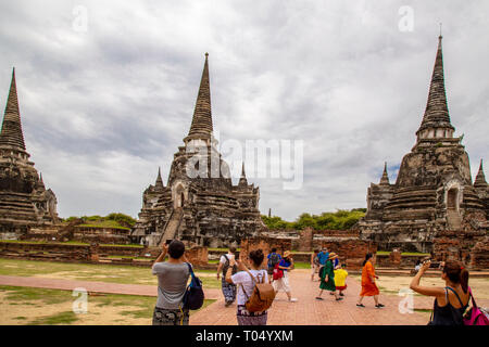 Wat Phra Sri Sanphet, alte buddhistische Tempel, Ayutthaya, UNESCO-Weltkulturerbe, Thailand, Südostasien, Asien Stockfoto