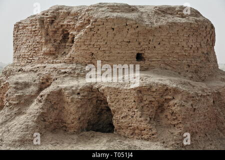 Ruinen von Rawak Stupa und Vihara-Taklamakan Desert. Xinjiang Uyghur Region-China-0033 Stockfoto