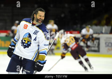 Jaromir Jagr vor dem Match zwischen HC Dukla Jihlava und HC Kladno, Rytiri Chance Liga, Tschechische Republik. Stockfoto