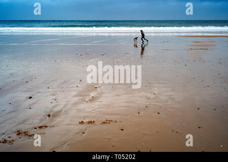 Strand Sardinero Santander Küste und den Golf von Biskaya. Kantabrien, Spanien. Europa Stockfoto