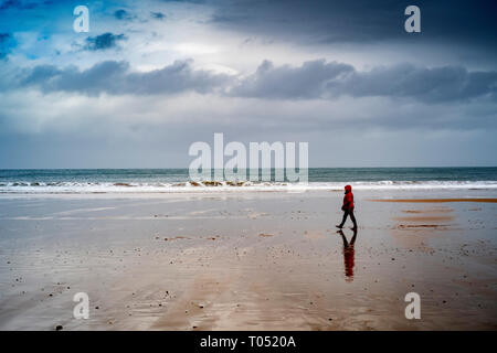 Strand Sardinero Santander Küste und den Golf von Biskaya. Kantabrien, Spanien. Europa Stockfoto