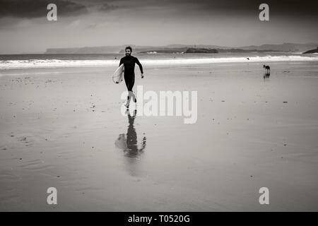 Strand Sardinero Santander Küste und den Golf von Biskaya. Kantabrien, Spanien. Europa Stockfoto